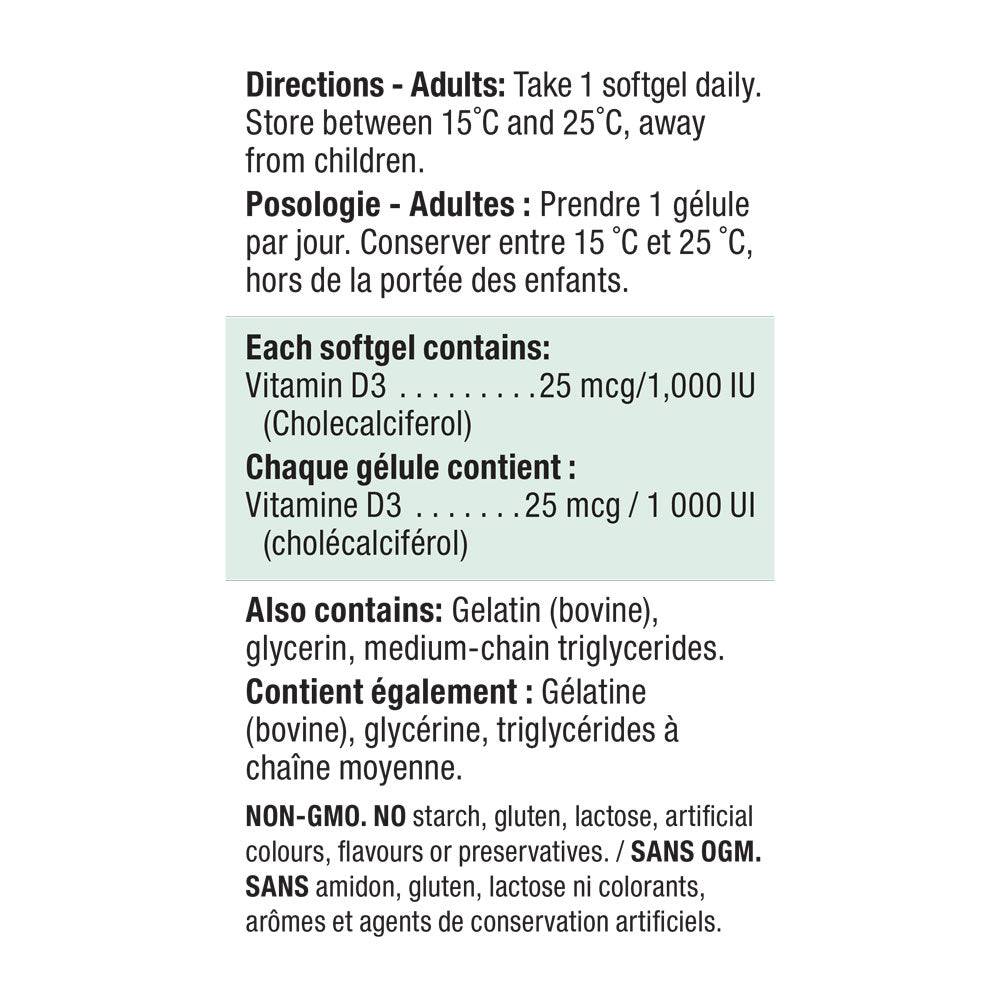 Jamieson Vitamin D3 Softgels, 1000IU 150+30 - DrugSmart Pharmacy